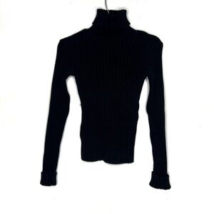 Eclecti Ribbed Turtleneck Sweater Black Medium
